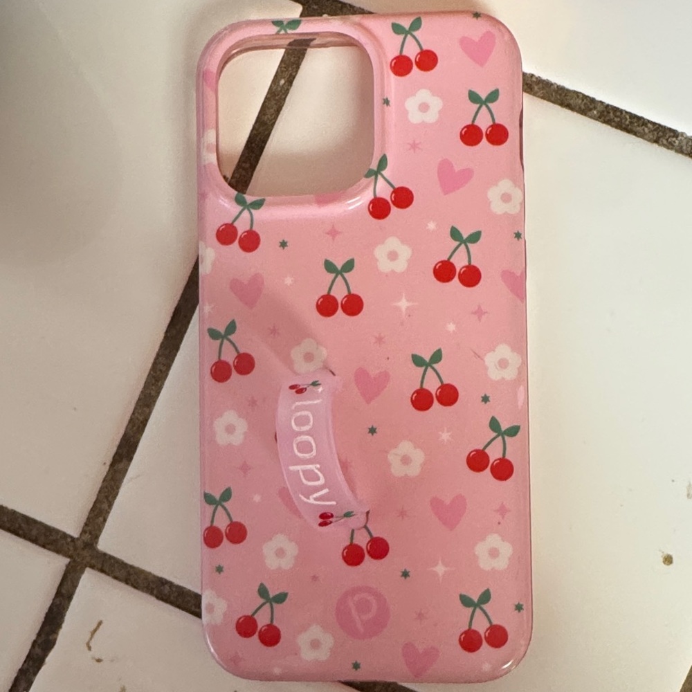 Pink Cherry Pattern Phone Case